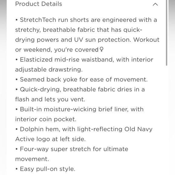 Old Navy Looking glass Mid-Rise StretchTech Dolphin-Hem Run Shorts - Picture 5 of 10